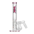 Bud Straight Tube Bong Bundle-Pink-Bulb-Ash-Catcher-Clear