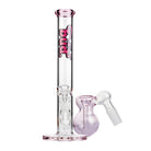 Bud Straight Tube Bong Bundle-Pink-Bulb-Ash-Catcher-Pink