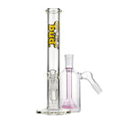 Bud Straight Tube Bong Bundle-Clear-Showerhead-Ash-Catcher-Pink