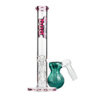 Bud Straight Tube Bong Bundle-Pink-Bulb-Ash-Catcher-Teal