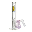 Bud Straight Tube Bong Bundle-Clear-Bulb-Ash-Catcher-Pink