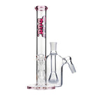 Bud Straight Tube Bong Bundle-Pink-Showerhead-Ash-Catcher-Clear