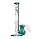 Bud Straight Tube Bong Bundle-Teal-Bulb-Ash-Catcher-Teal