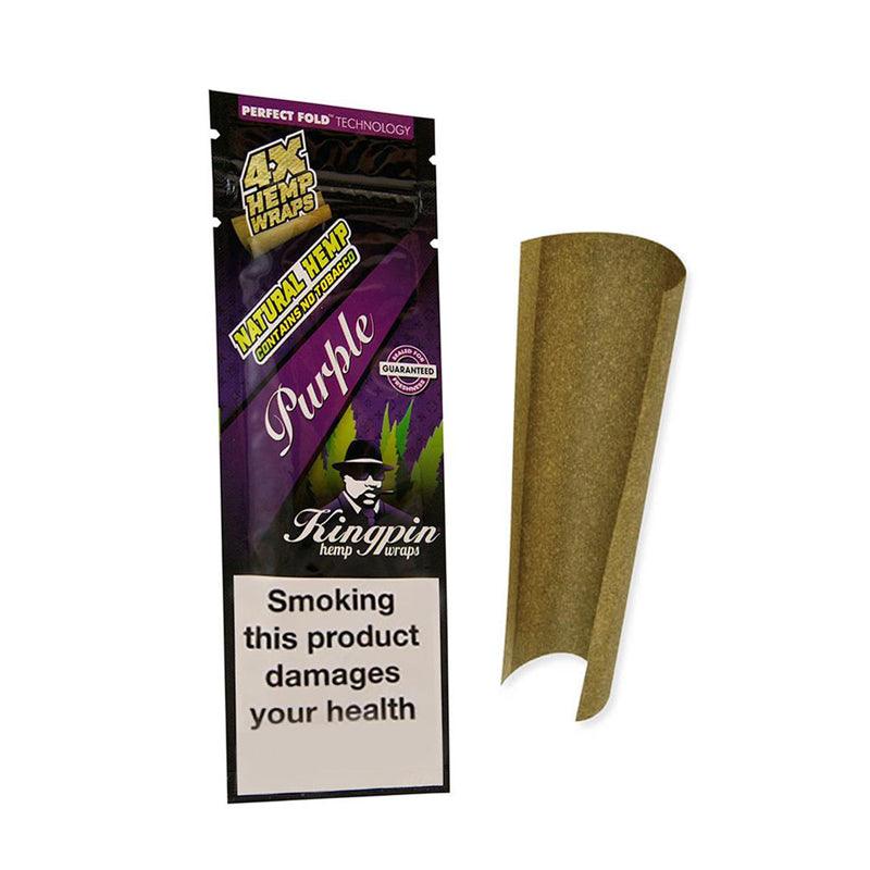 Rolling Papers Kingpin Flavoured Hemp Wraps - Goomba Grape (4 Pack) View Glass Bongs Australia