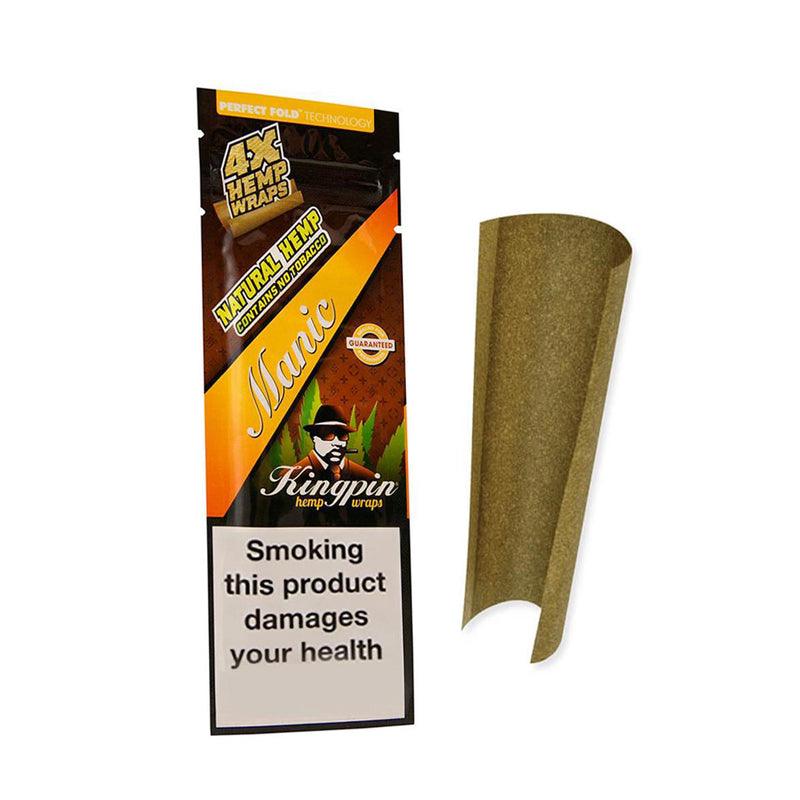Rolling Papers Kingpin Flavoured Hemp Wraps - Manic Mango (4 Pack) View Glass Bongs Australia