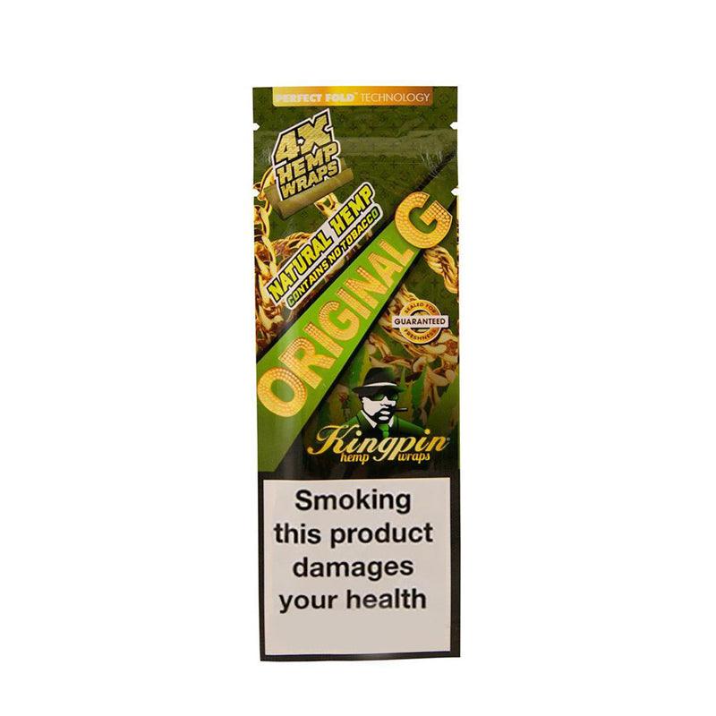 Rolling Papers Kingpin Flavoured Hemp Wraps - Original G (4 Pack) View Glass Bongs Australia